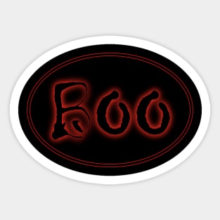 Glowing Red Halloween Boo Bar Sign Sticker